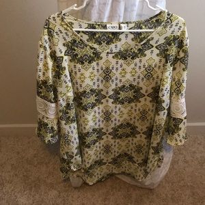 Black and Yellow Patterned Blouse
